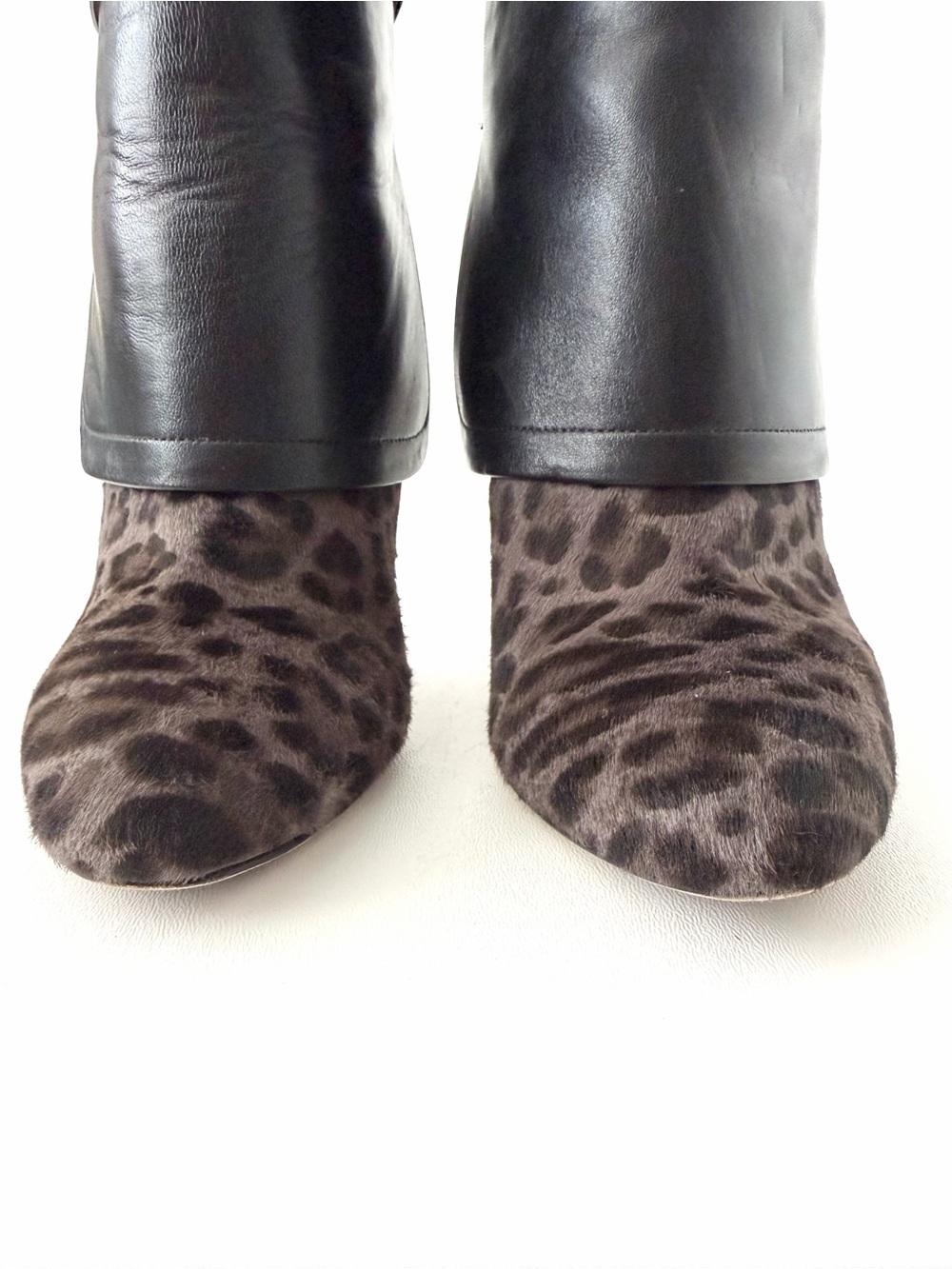JIMMY CHOO | Blaine Leather Leopard Calf Hair Buckle Ankle Boots Black EU 39 - Picture 6 of 11